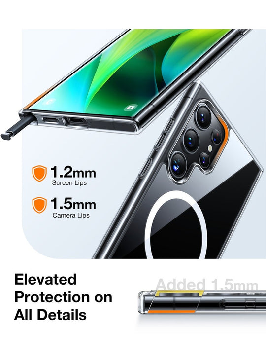 TORRAS Diamond Magnetic Case for Samsung Galaxy S24 Ultra - Clear
