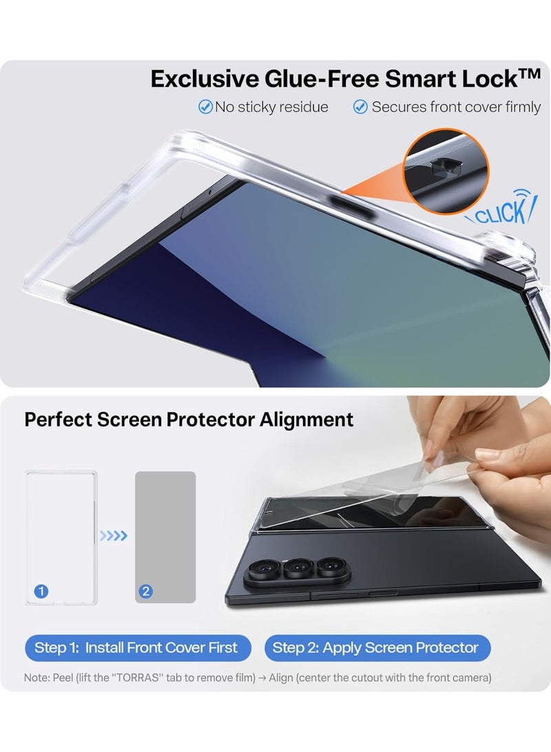TORRAS Guardian Magnetic Case for Samsung Galaxy Z Fold 7 - Clear