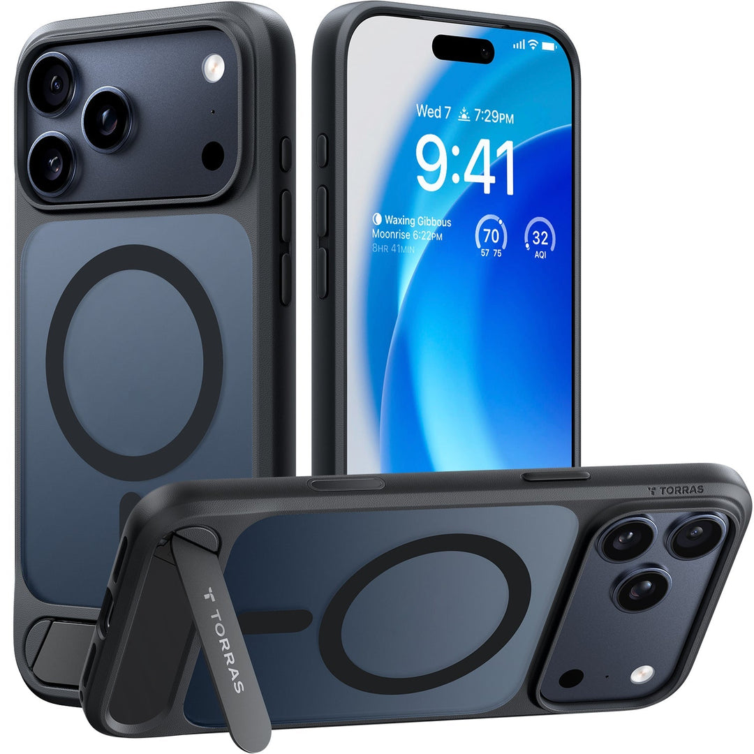 TORRAS Pstand Case for iPhone 17 Pro - Black