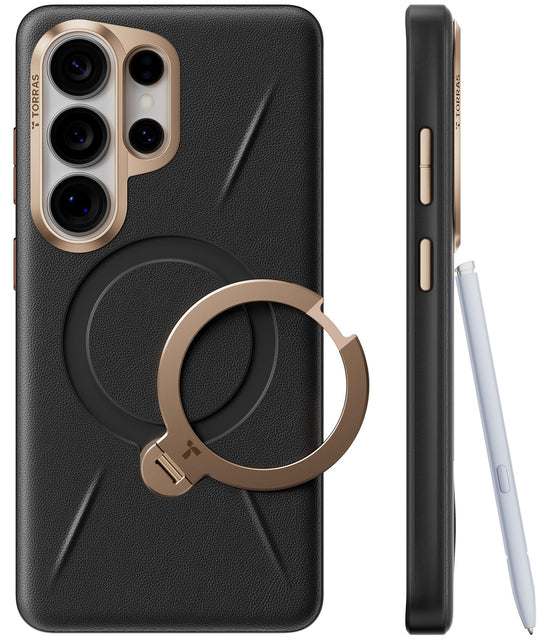 TORRAS Ostand VegSkin Vegan Leather Case for Samsung Galaxy S26 Ultra - Ivory