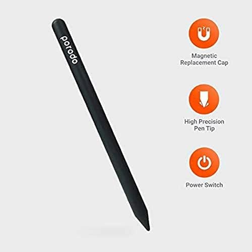 Porodo Universal Smart Pencil with Magnetic Attachment, 1.5mm Precision Nib, Double Tap Control & Type-C Port