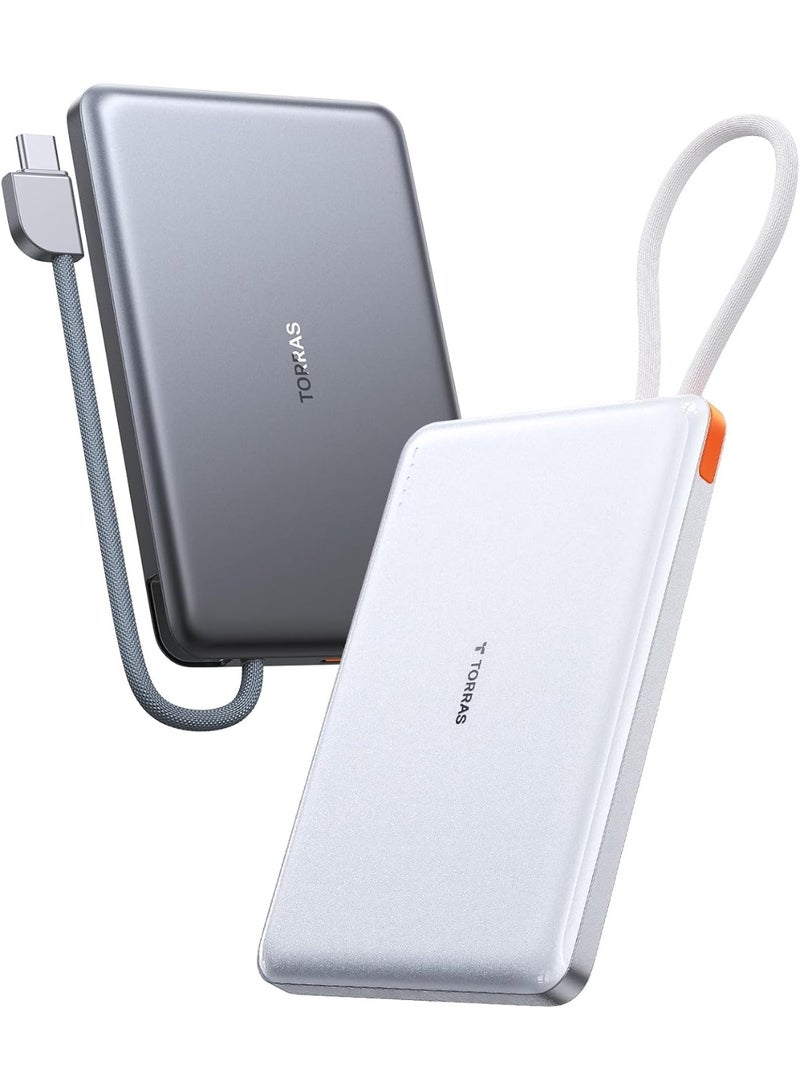 TORRAS PebbleLink 10000mAh Fast Charging Power Bank - Grey