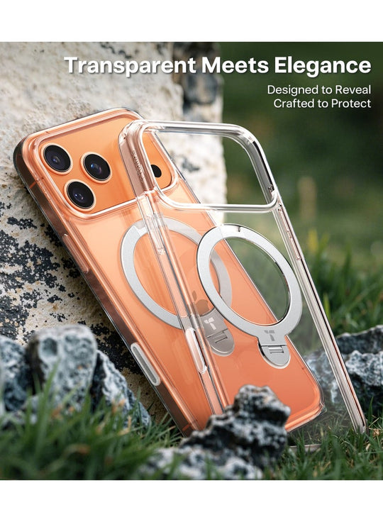 TORRAS Ostand Spin Case for iPhone 17 Pro - Clear