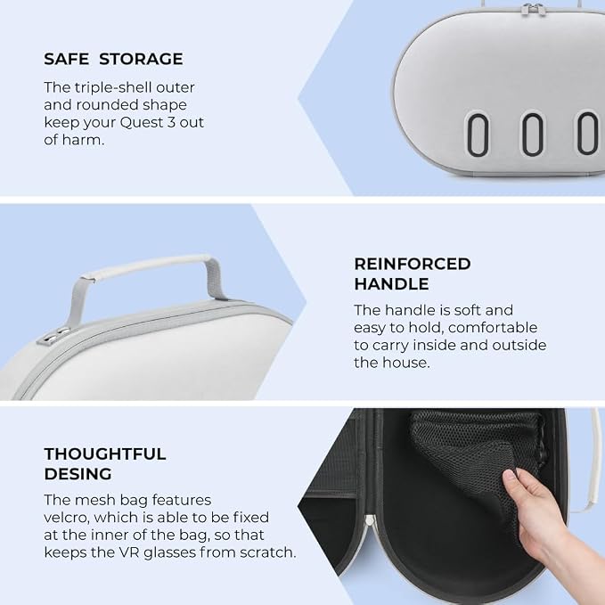 Blupebble Pebble All In One Carry Case for Meta Quest 3
