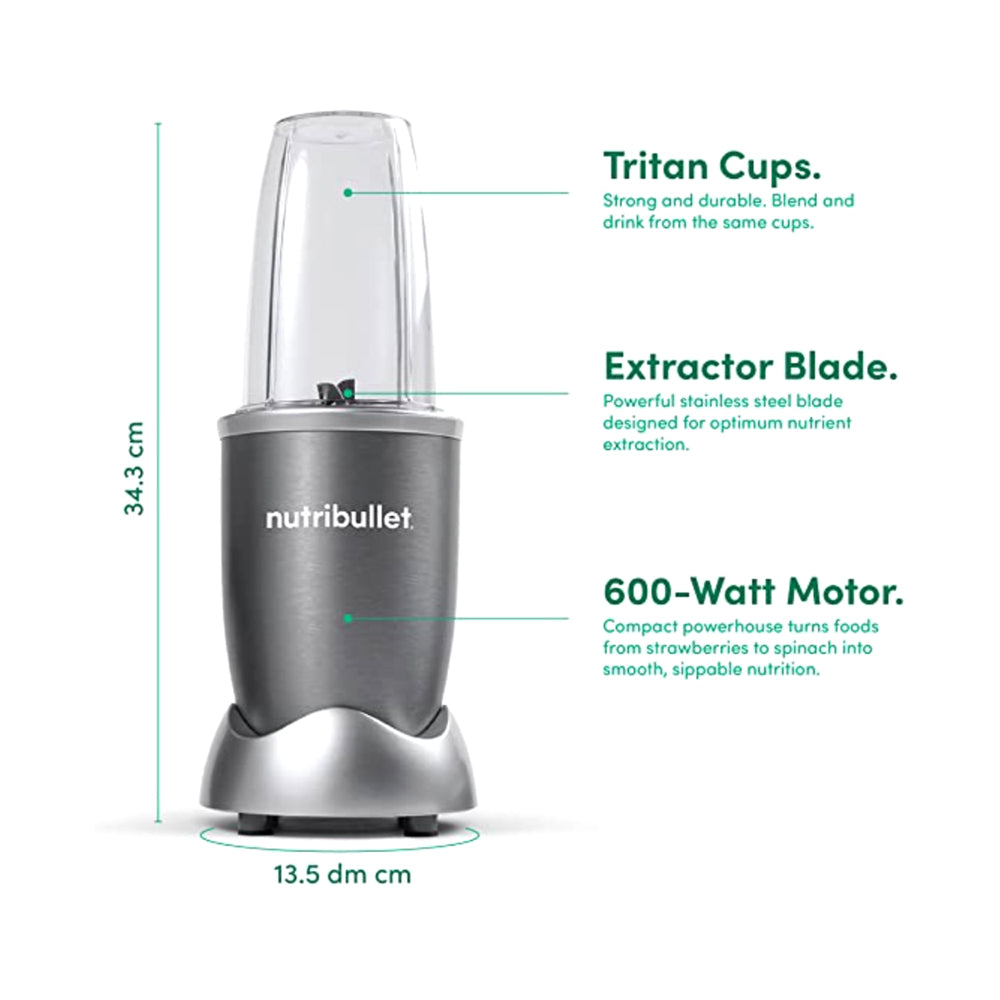 NutriBullet NBR-1212M Personal Blender 12-Piece 700W Gray