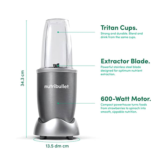 NutriBullet NBR-1212M Personal Blender 12-Piece 700W Gray
