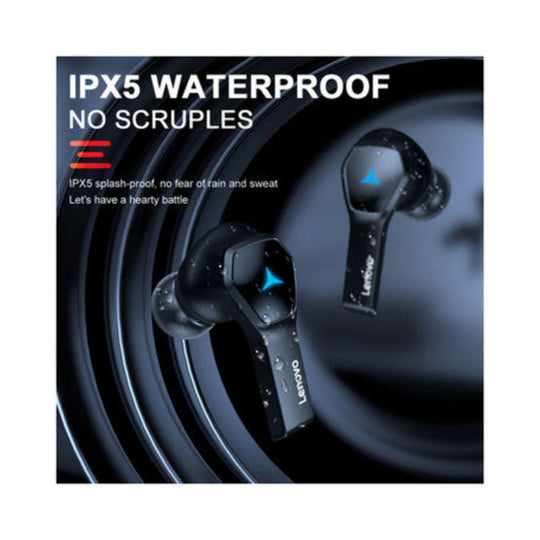 Lenovo TWS Bluetooth 5.0 In-Ear Gaming Earbuds with Charging Case, HQ08, Black