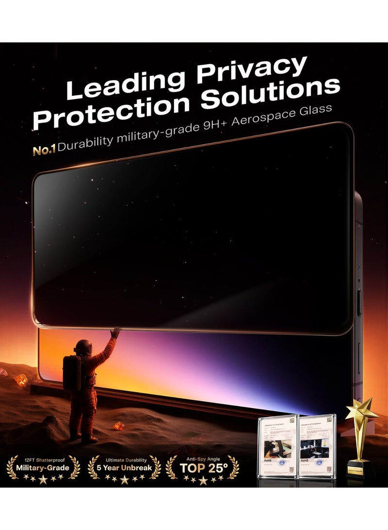 TORRAS Install Master Privacy Screen Protector for Samsung Galaxy S26 - Black