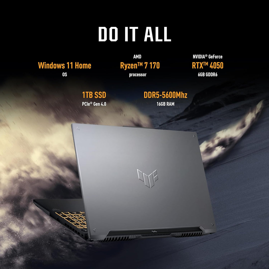 ASUS 16-inch Laptop, AMD Ryzen 7, 16GB RAM, 1TB SSD, NVIDIA GeForce RTX 4050, Windows 11 – FA607NUQ-RL001W