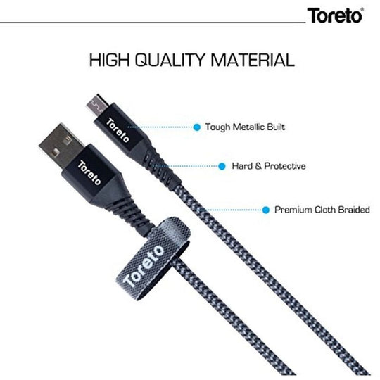 Toreto Zippy Micro USB Charging Cable 1m Black