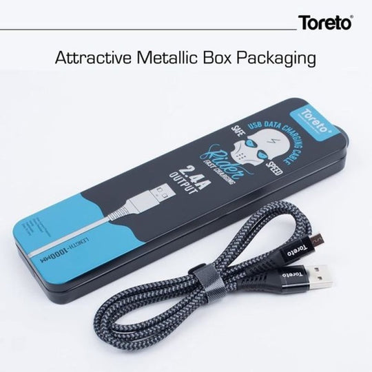 Toreto Zippy Micro USB Charging Cable 1m Black