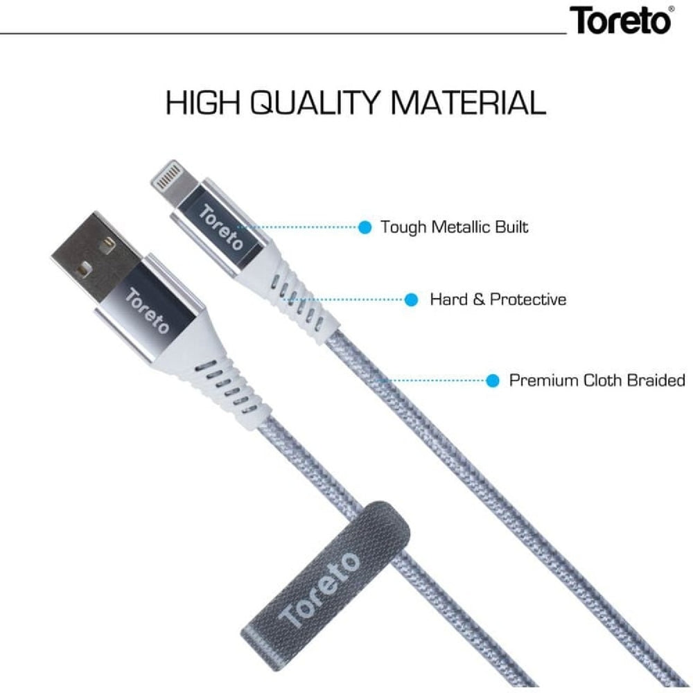 Toreto Rider Fast Zippy-1 Charging Cable 1m White