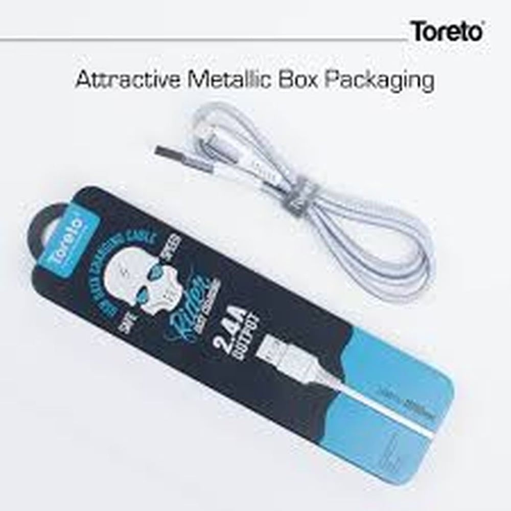 Toreto Rider Fast Zippy-1 Charging Cable 1m White