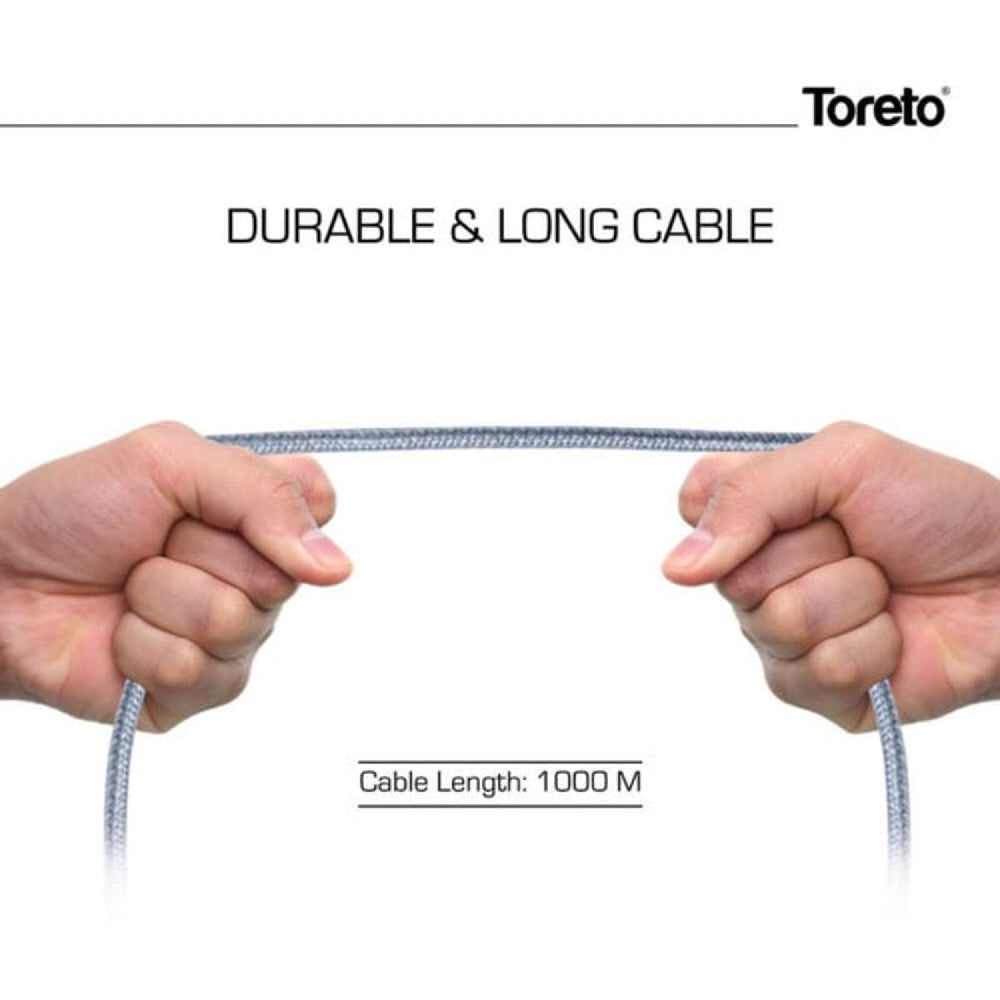 Toreto Rider Fast Zippy-1 Charging Cable 1m White