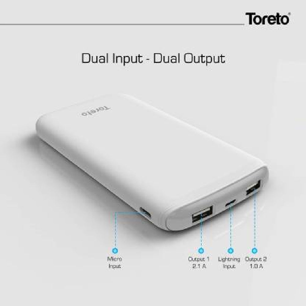 Toreto  ZEST  Slim Power Bank 1000mAh  White