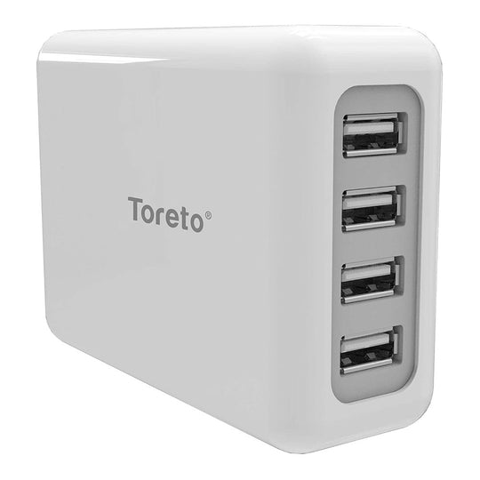 Toreto 4 Port USB Turbo Charger White