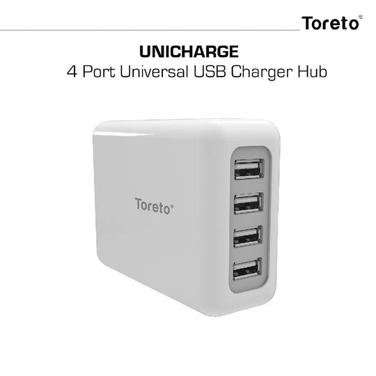 Toreto 4 Port USB Turbo Charger White