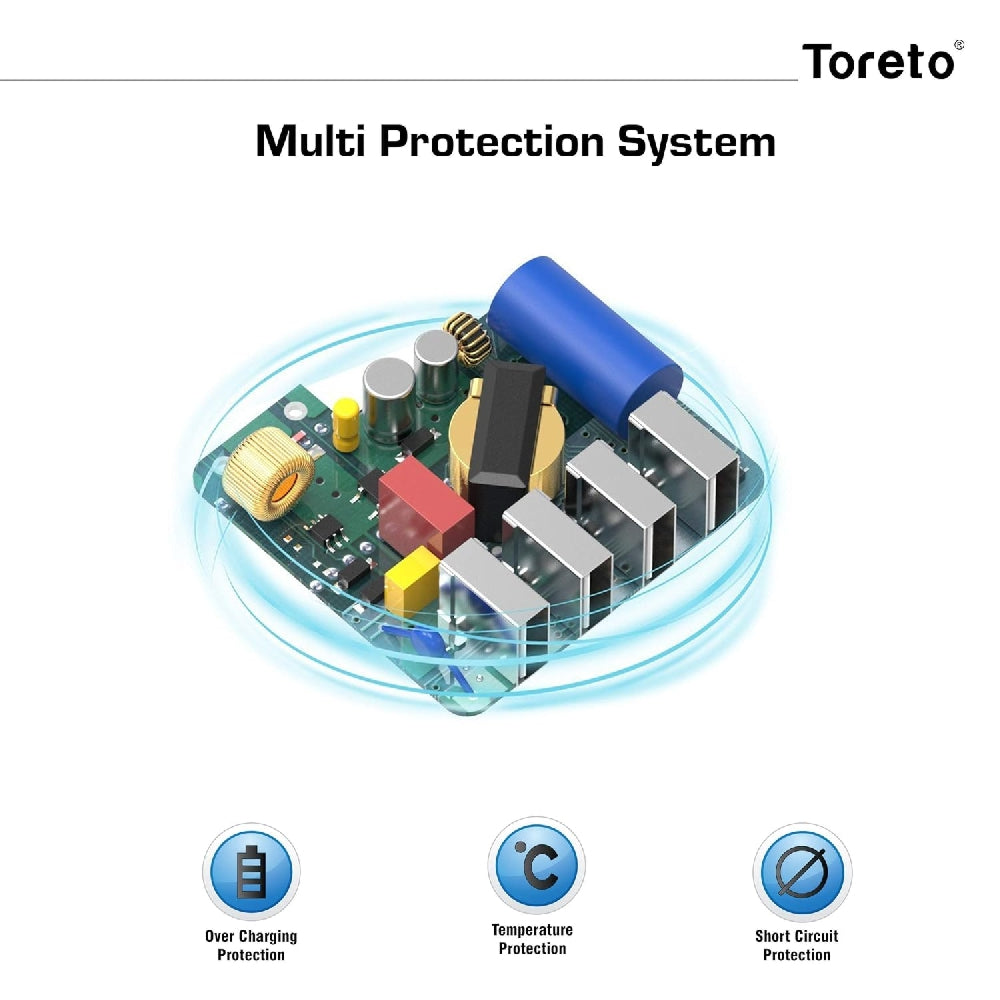 Toreto 4 Port USB Turbo Charger White