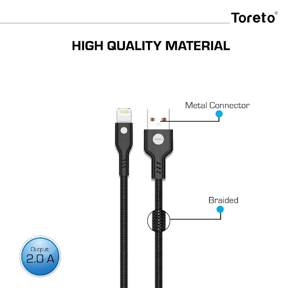 Toreto Charge-I Charging Cable 2m Black
