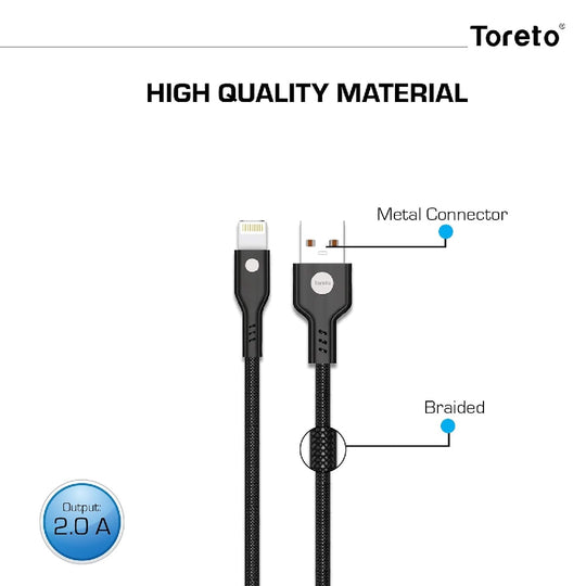 Toreto Charge-I Charging Cable 2m Black