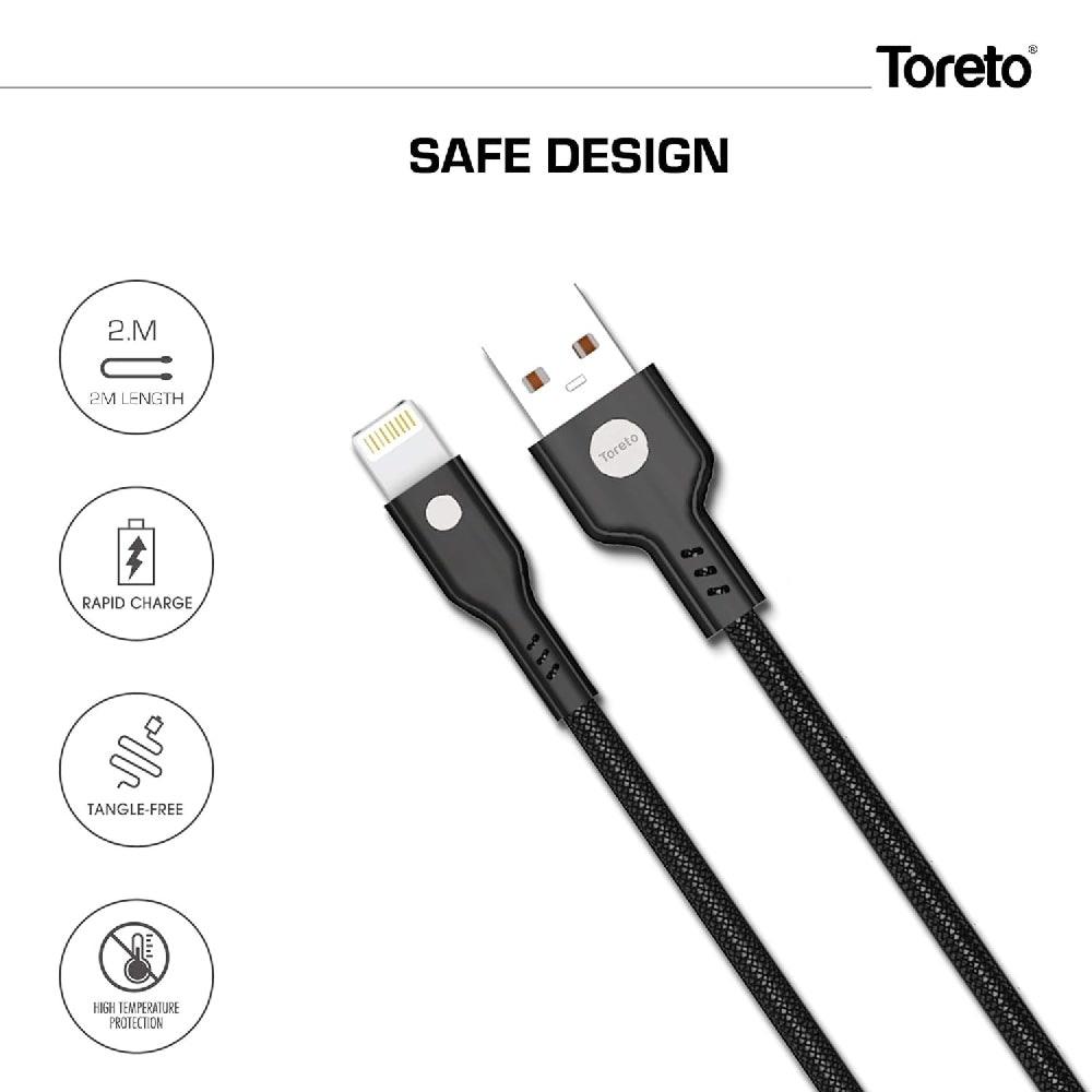 Toreto Charge-I Charging Cable 2m Black
