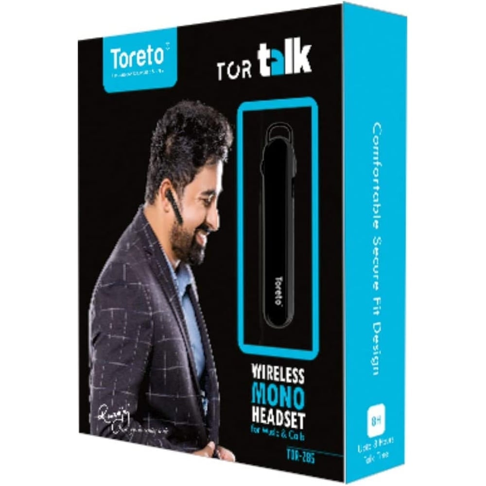 Toreto Wireless Talk Bluetooth Headset Black