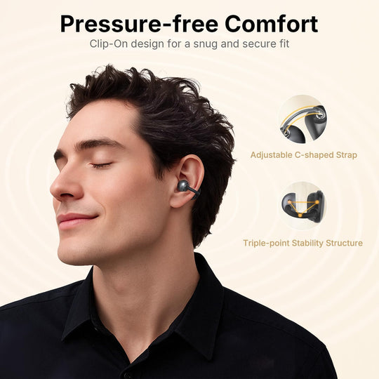 EarFun Wave Pro Active Noise Canceling Headphones, Over Ear Headphones Wireless Headphones, LDAC Hi-Res Sound Bluetooth Headphones, 5 Mics AI Clear Call, 80H Playtime, Multipoint Connection, Custom EQ