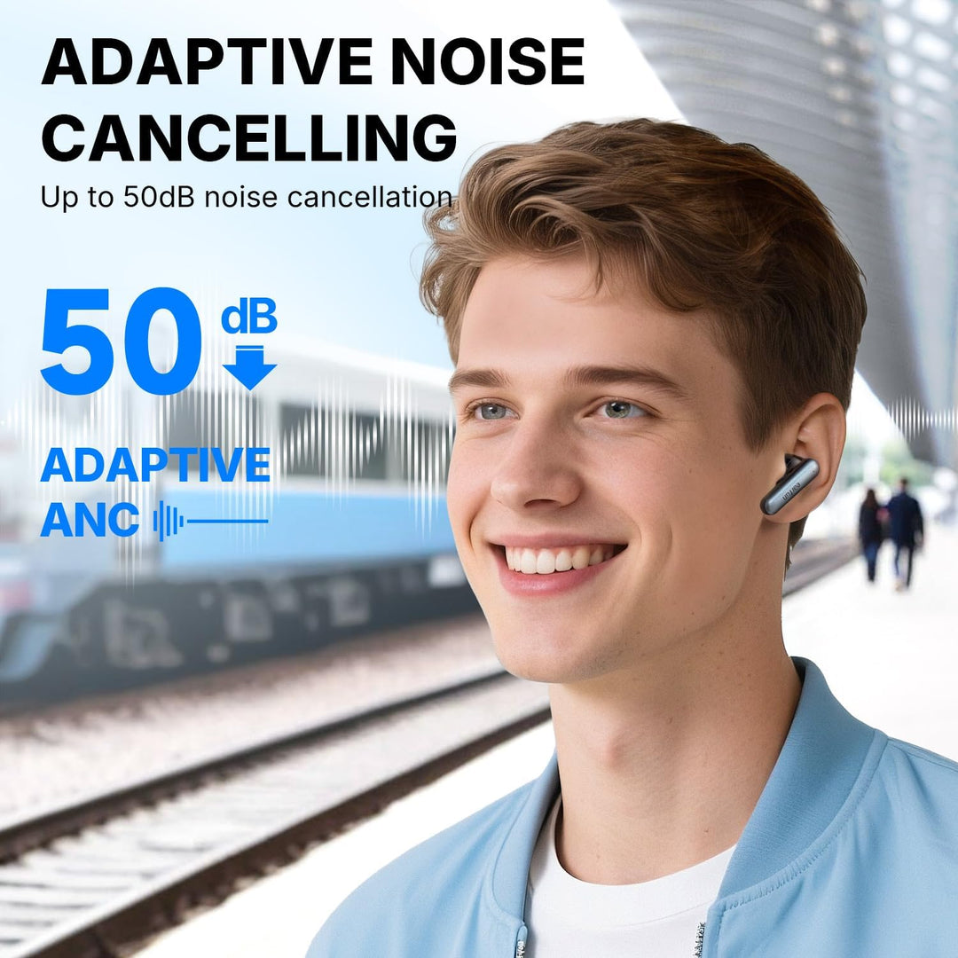 EarFun Air Pro 4i Noise Cancelling Wireless Earbuds, Hi-Res Sound with LDAC, 6 Mics AI ENC Clear Call, 40H Playtime, Surround Sound, Multipoint Connection, Bluetooth 5.4 Earbuds, Wireless Charging