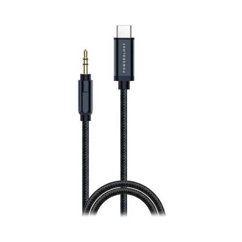 Powerology Braided USB-C to 3.5mm AUX Grey