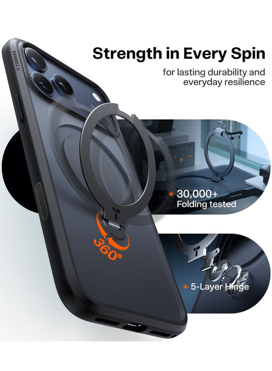 TORRAS Ostand Spin Case for iPhone 17 Pro Max - Black