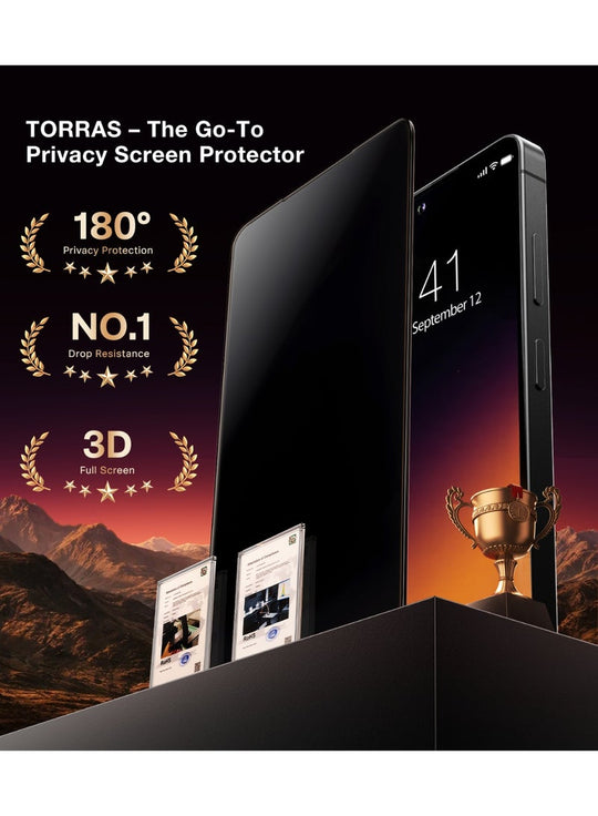 TORRAS Install Master Privacy Screen Protector for Samsung Galaxy S26 - Black