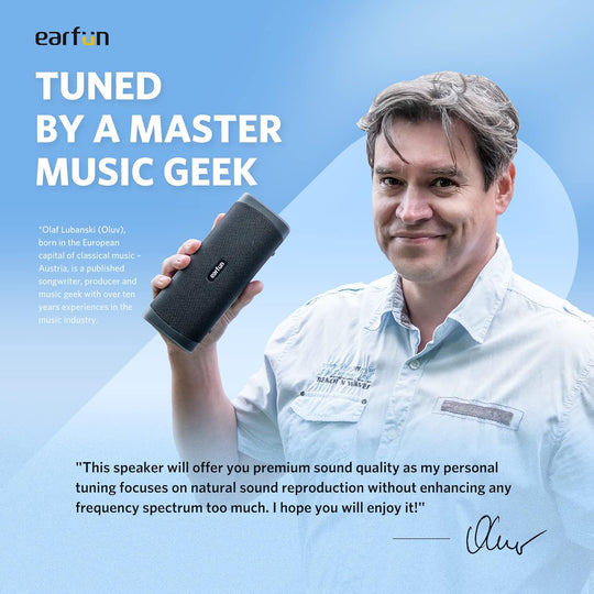 EarFun UBOOM L Bluetooth Speaker, Portable Speaker 28W Loud Stereo Sound, Rich Bass, IP67 Waterproof & Dustproof, Dual Pairing, Built-in Mic, Low Latency, Wireless Speakers for Party, Indoor & Outdoor
