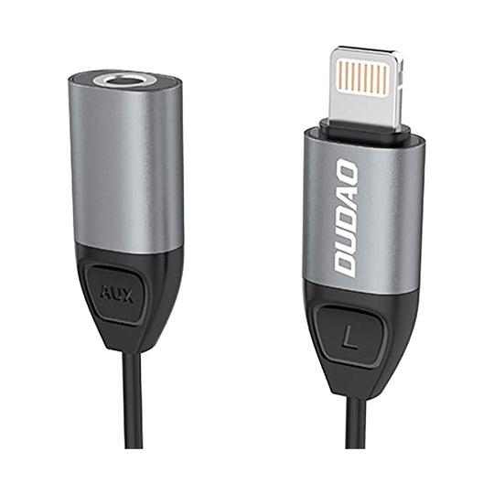 Dudao 2-In-1 Lightning To 3.5mm Aux Cable Grey