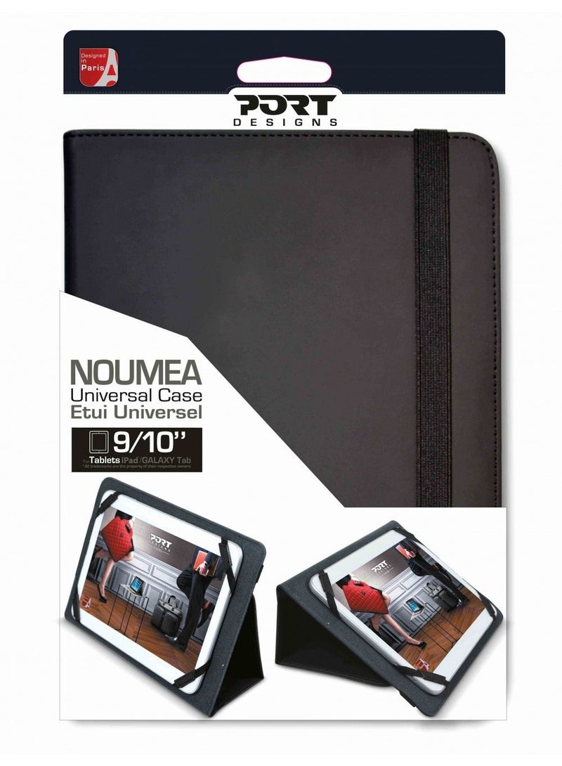 PORT NOUMEA II Universal Tablet Protective Case Folio 9/11 inch - Black