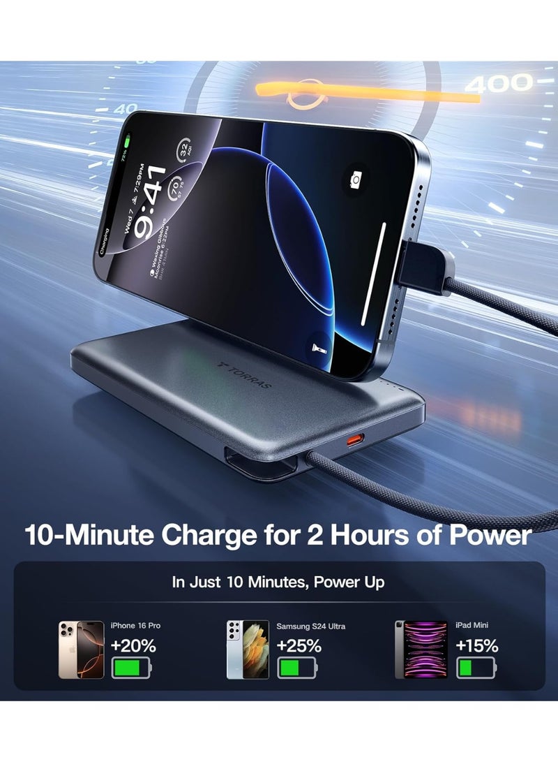 TORRAS PebbleLink 10000mAh Fast Charging Power Bank - Grey