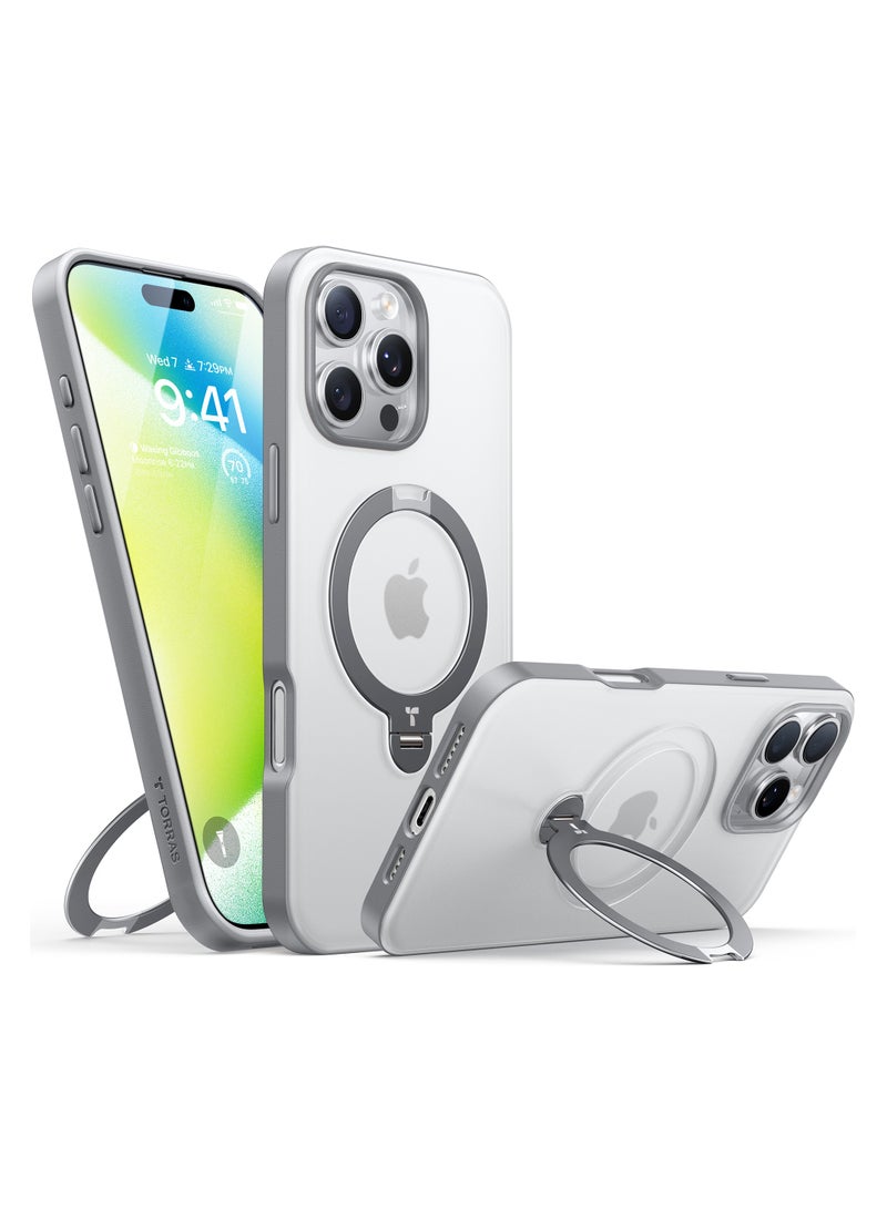 TORRAS Ostand Spin Case for iPhone 16 Pro Max - Titanium Grey