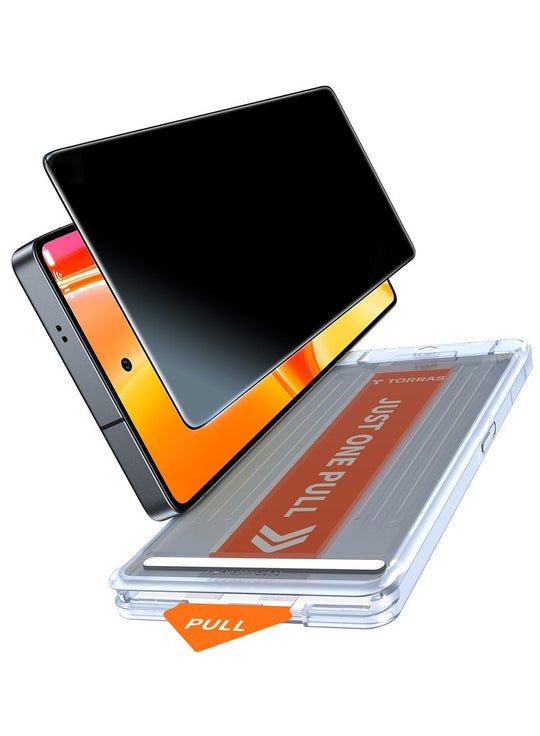 TORRAS Install Master Privacy Screen Protector for Samsung Galaxy S25 - Black