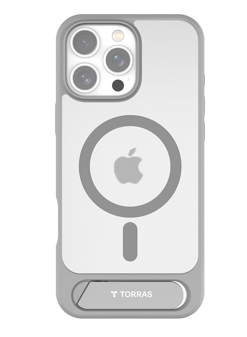 TORRAS Pstand Case for iPhone 16 Pro Max - Titanium Grey