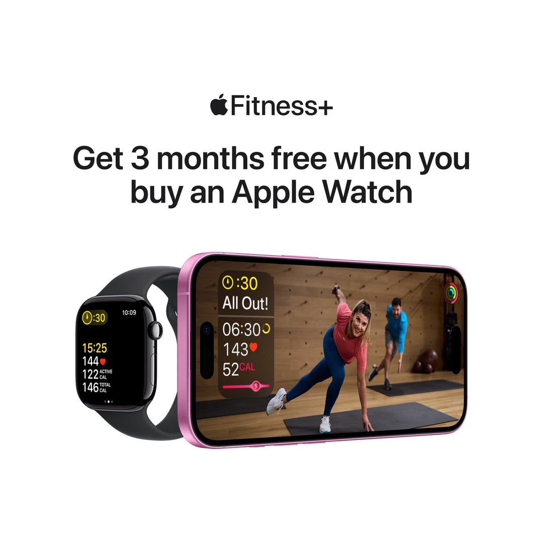Apple Watch SE GPS + Cellular 44mm Starlight Aluminium Case with Starlight Sport Band - S/M, MXGT3QA/A