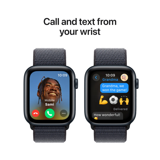 Apple Watch SE GPS 44mm Midnight Aluminium Case with Ink Sport Loop, MXEP3QA/A