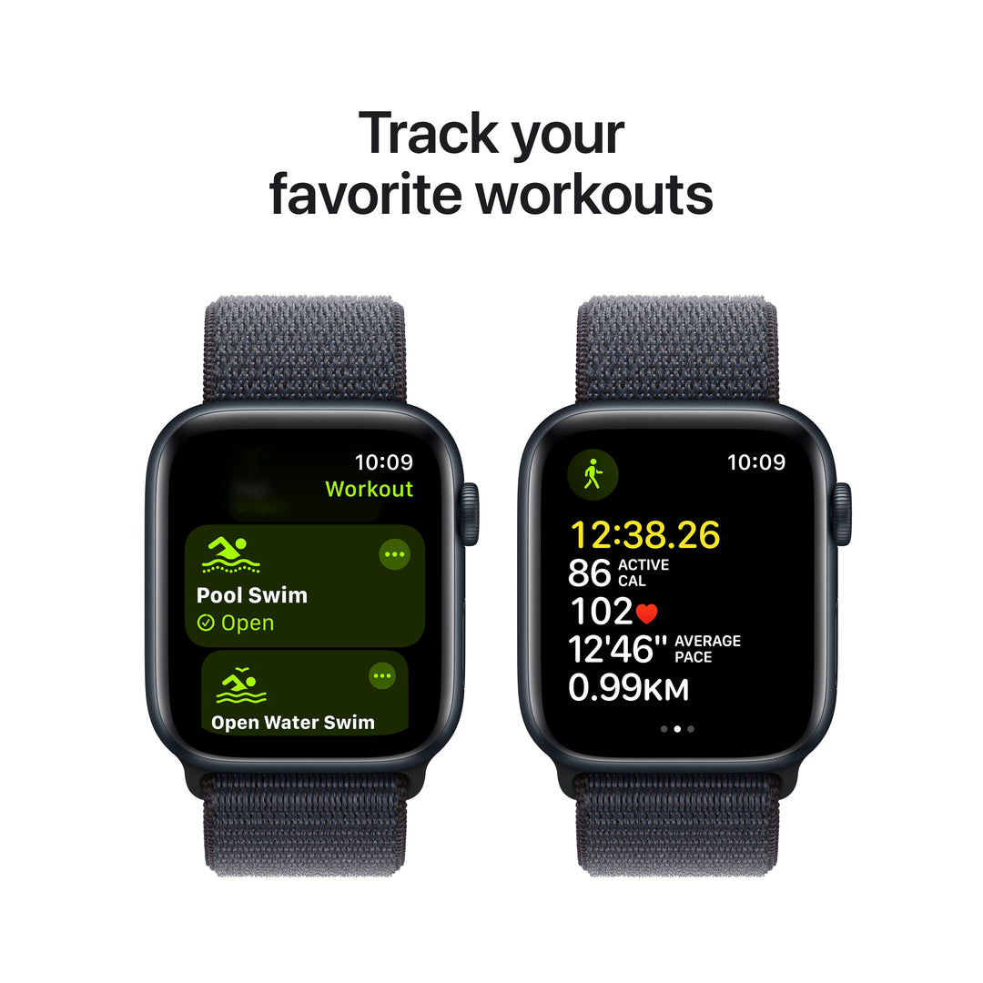 Apple Watch SE GPS 44mm Midnight Aluminium Case with Ink Sport Loop, MXEP3QA/A