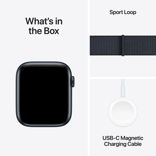 Apple Watch SE GPS 44mm Midnight Aluminium Case with Ink Sport Loop, MXEP3QA/A