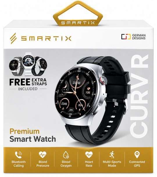 Smartix CURV R Premium Smart Watch with Bluetooth Calling & Extra Straps