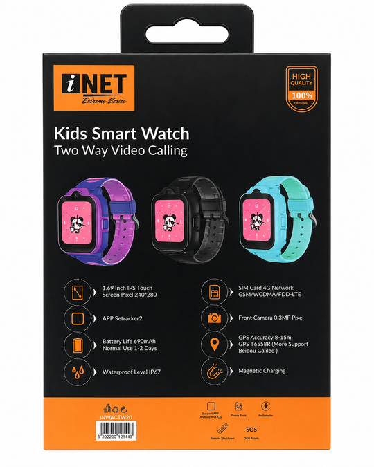iNet Kids Smart Watch GPS Phone Watch with Two-Way Video Calling, Assorted