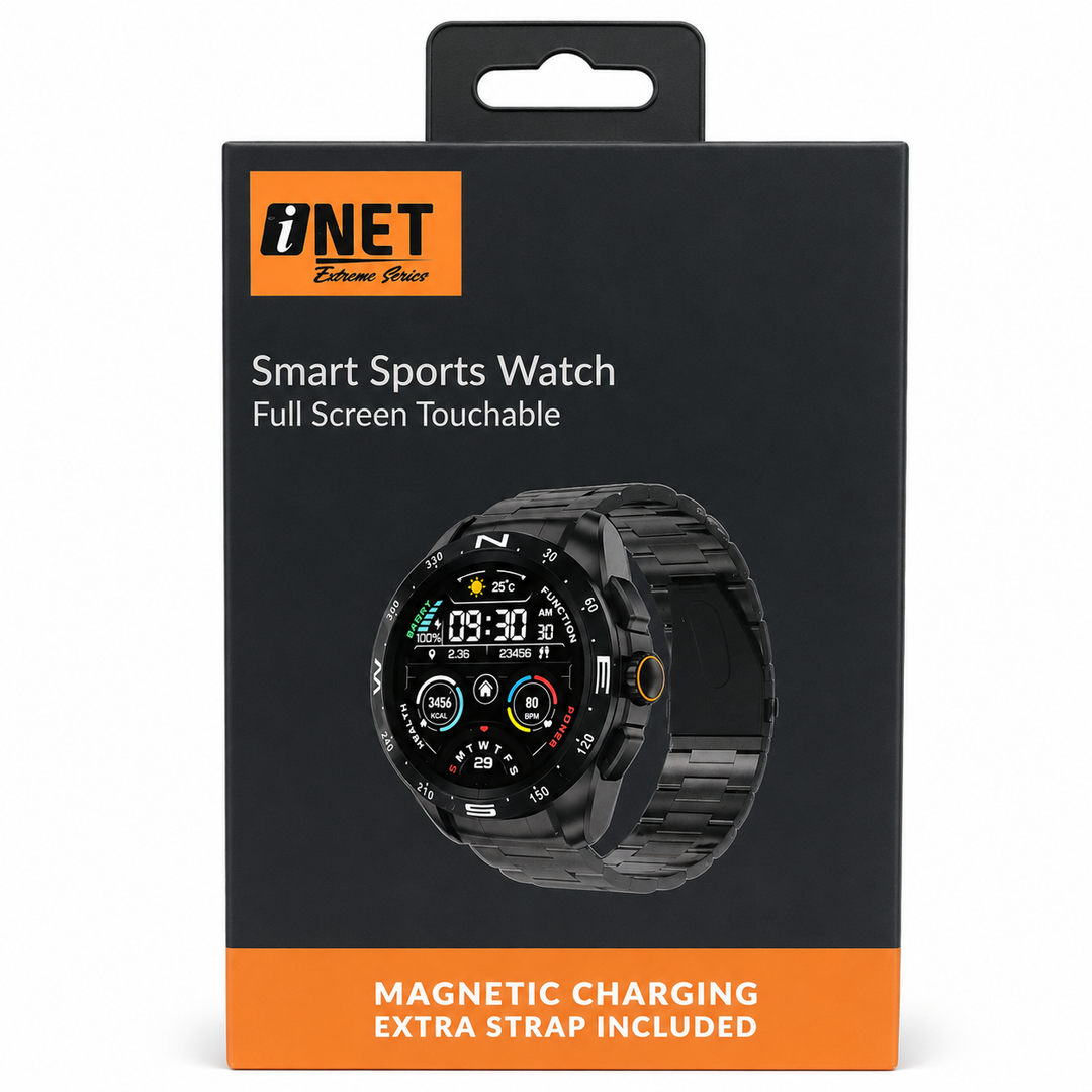 iNet Smart Sports Watch Full Screen Touchable with Magnetic Charging