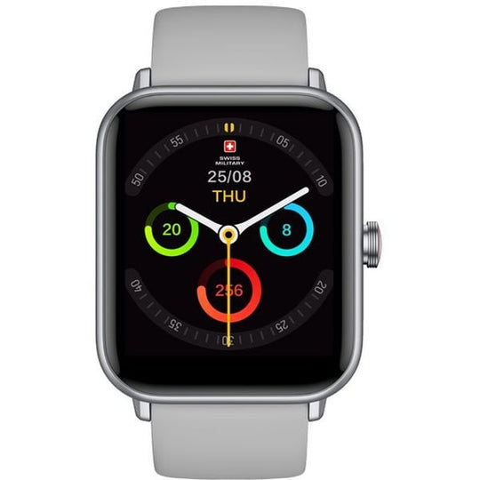 Swiss Military Alps 4 Smart Watch, 1.75 Amoled Screen, IP67 Water Resistance, Blood Pressure, Heart Rate and SpO2 Monitering, Wireless Charging, Grey