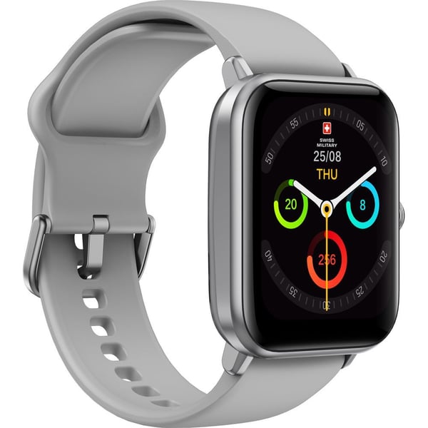 Swiss Military Alps 4 Smart Watch, 1.75 Amoled Screen, IP67 Water Resistance, Blood Pressure, Heart Rate and SpO2 Monitering, Wireless Charging, Grey