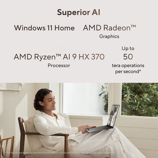 Asus Zenbook S16 OLED (2024) Laptop/AMD Ryzen AI R9-HX370/AMD Radeon 890M Graphics /16inch 3K Win 11 Home with Copilot Key /2TB SSD/32GB RAM - Scandinavian White