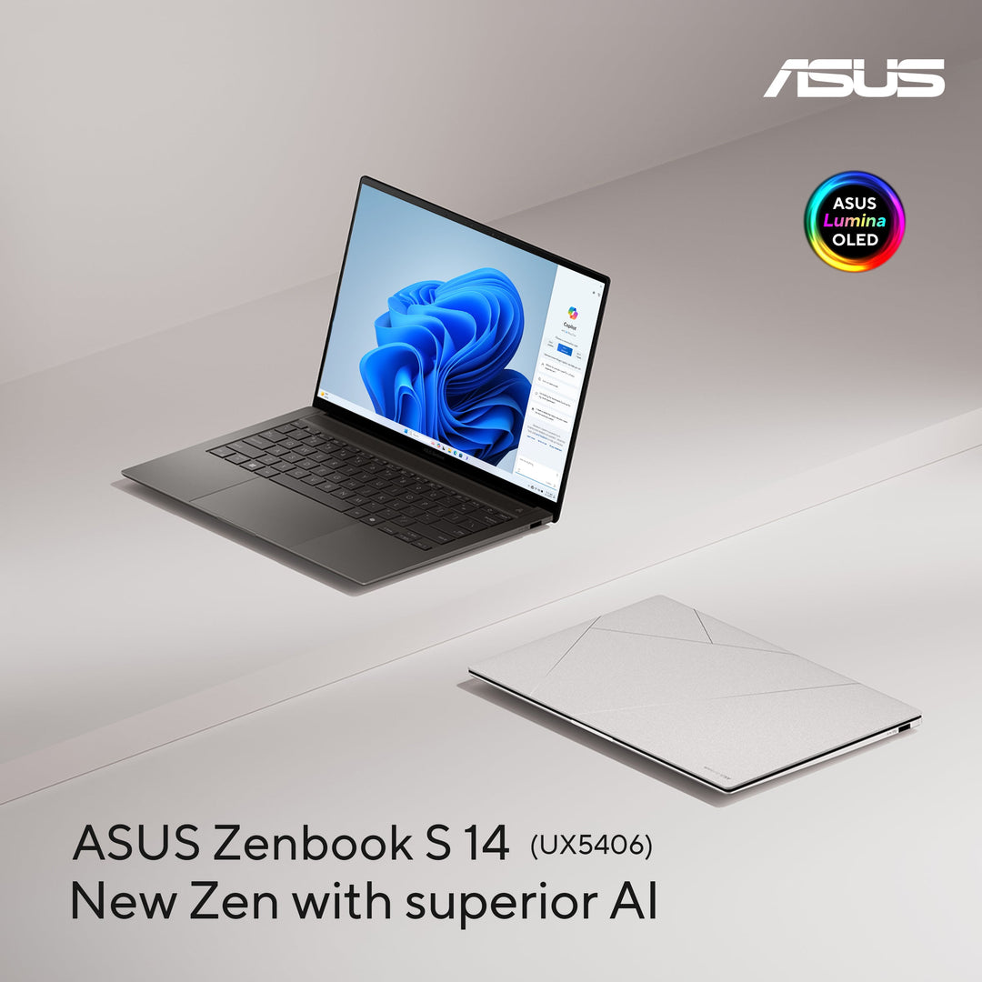 ASUS Zenbook S 14 OLED (2024) AI PC – Intel Core 7 258V (Lunar Lake) / NPU upto 48 TOPS/ 14 inch 3K 120Hz / 1TB SSD / 32GB RAM / Intel Arc GPU/ Win 11 Home / English & Arabic Keyboard / Zumaia Grey / Middle East Version – [UX5406SA-OLEDU731WG]