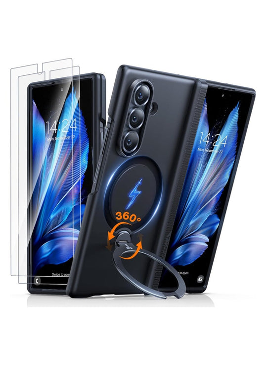 TORRAS Ostand Spin Case for Samsung Galaxy Z Fold 7 - Black